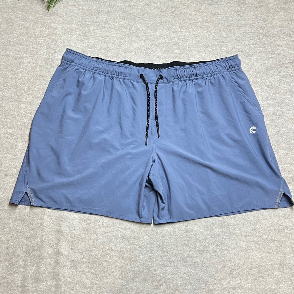 Athletic Training Shorts Solaris Mens XXL Blue Grey Lined Zipper Pocket
LN B2